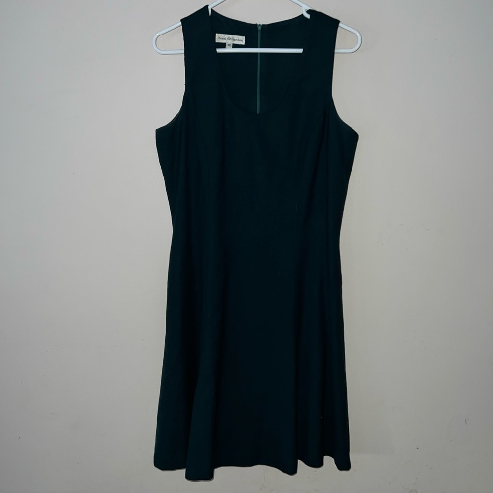 Reed Scranton Vintage 100% Wool Dark Green Sheath Dress Women’s Size 12